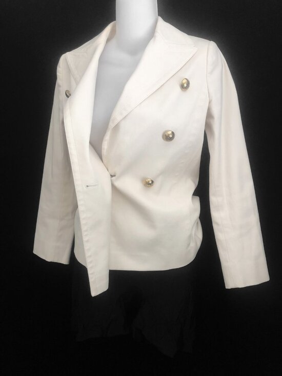 GUCCI Ivory Cotton Blend Short Blazer Jacket Small Tagged 38 - Picture 6 of 16